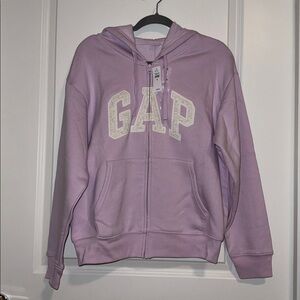 GAP Lilac Full-Zip Hoodie with White Logo